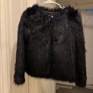 H&M Black Fur Jacket Girl 14+